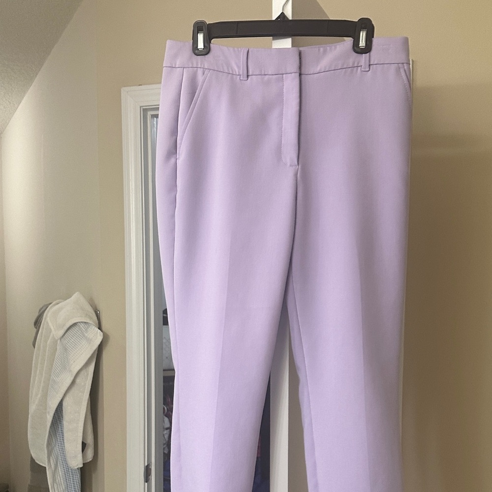White House Black Market Lilac Straight Leg Pants